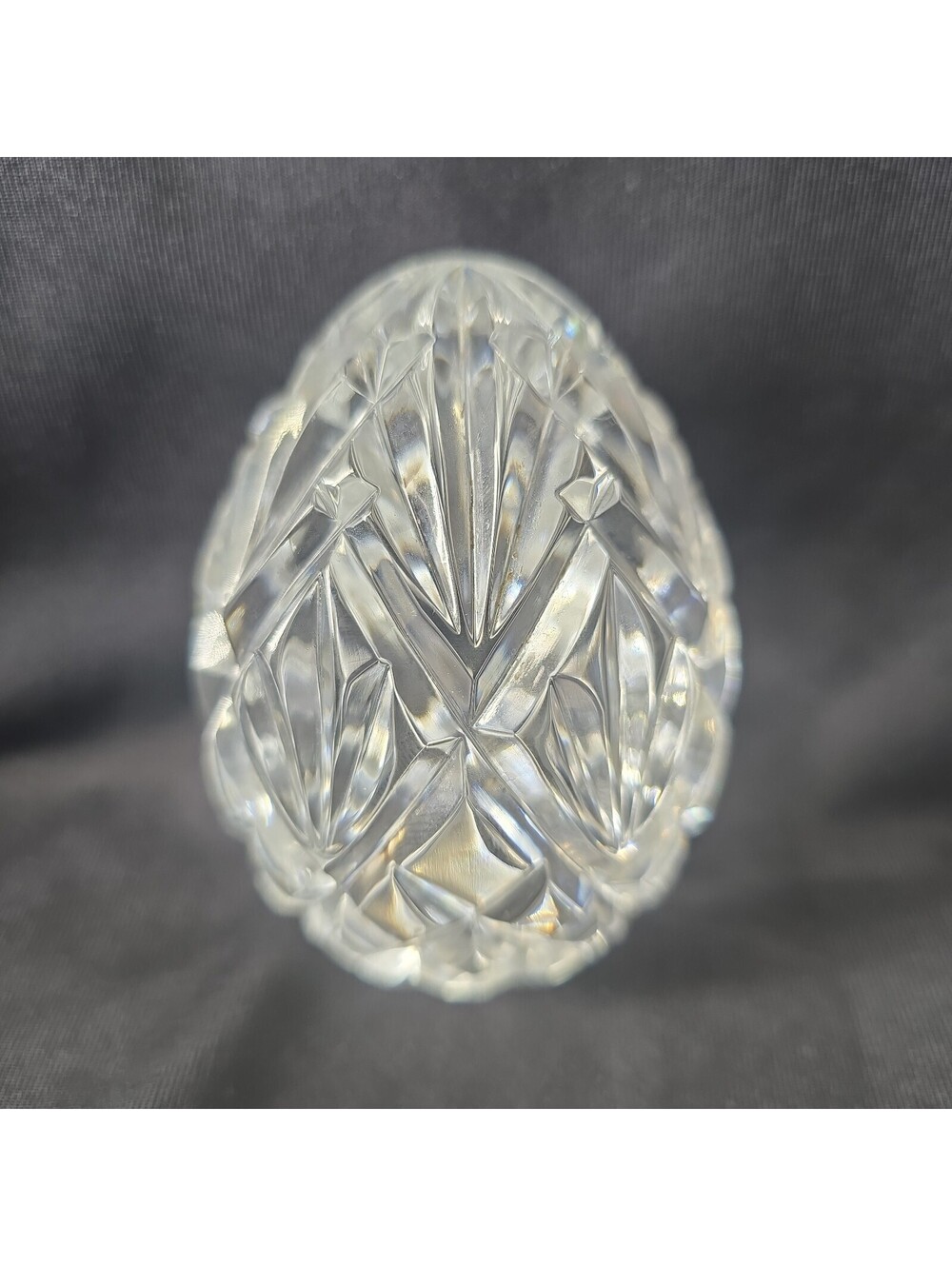 Vintage Waterford Crystal Annual Egg 4" Tall Etched Collectible Paperweight